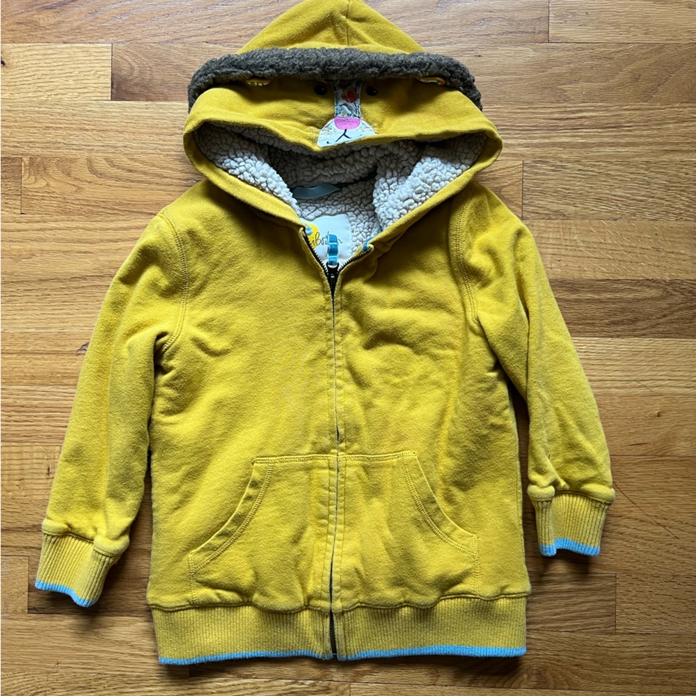 Mini Boden Mustard Hoodie, size 6-7